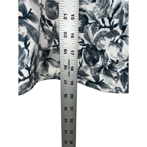 Abercrombie & Fitch Long Sleeve Deep V Blouse Small Fruit Toile Print Smocked - Picture 6 of 7